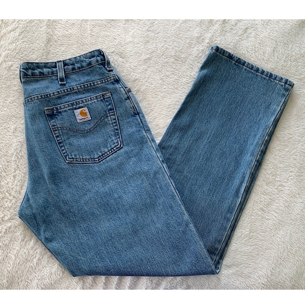 womens Carhartt straight leg, mid-rise jeans